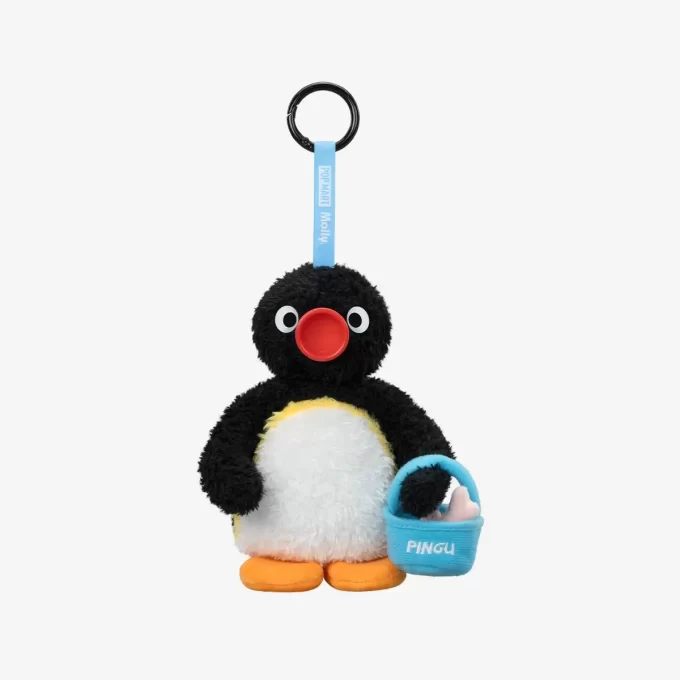 Baby Molly × Pingu Happy Fishing Series – Caixa surpresa com pingente de pelúcia de vinil