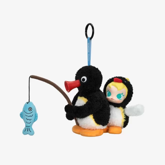 Baby Molly × Pingu Happy Fishing Series – Caixa surpresa com pingente de pelúcia de vinil