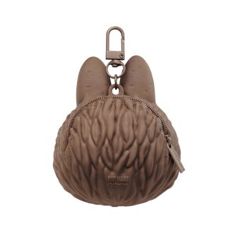 Bolsa para fones de ouvido Labubu Originals em silicone marrom