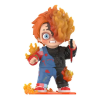 Boneco da franquia Chucky “Flame Chucky”