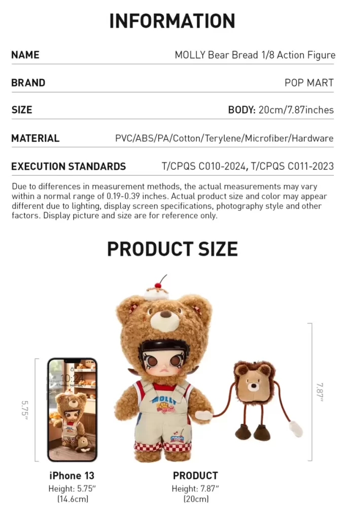 Boneco de ação MOLLY Bear Bread 1/8