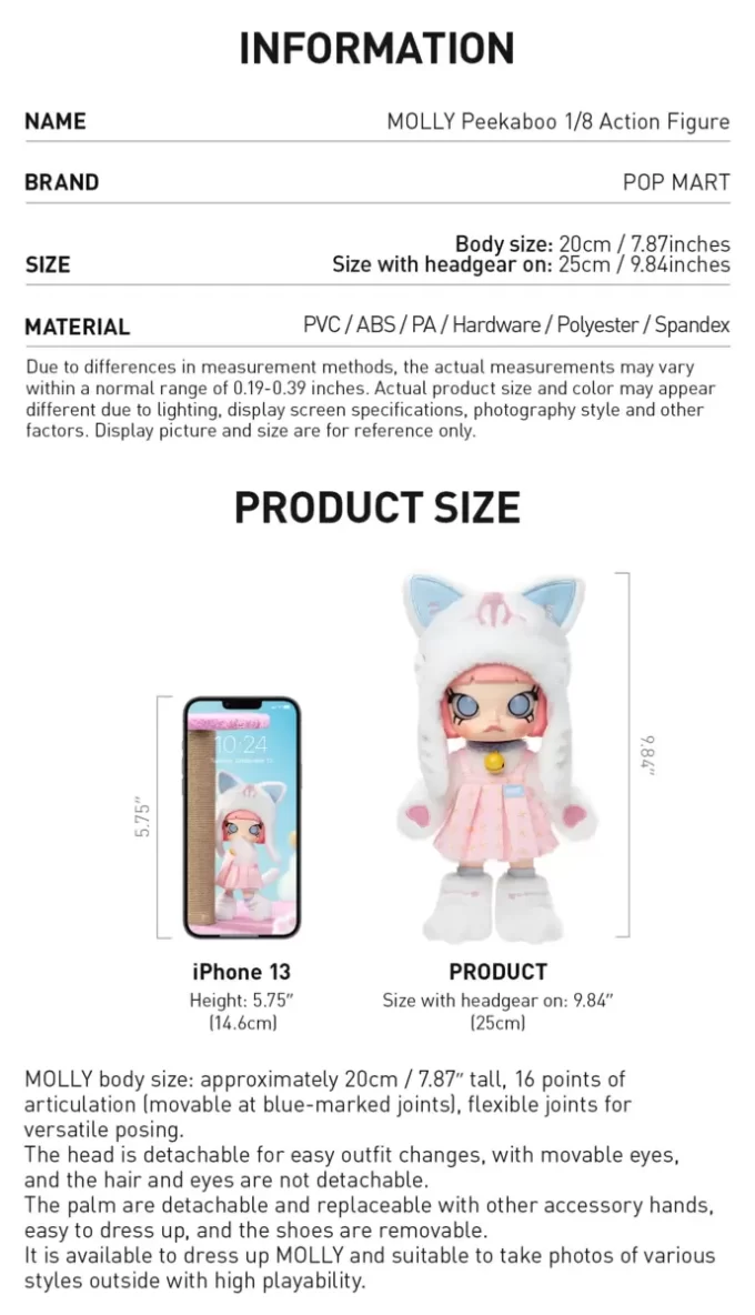 Boneco de ação MOLLY Peekaboo 1/8
