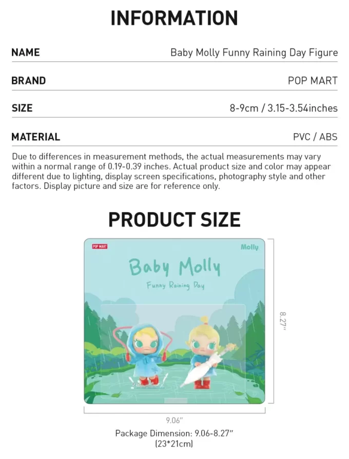 Boneco engraçado Baby Molly Raining Day