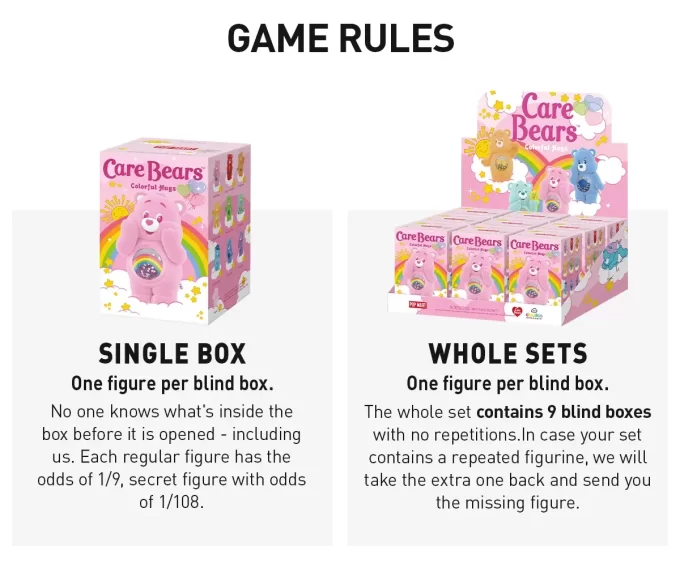 Bonecos da série Care Bears Colorful Hugs