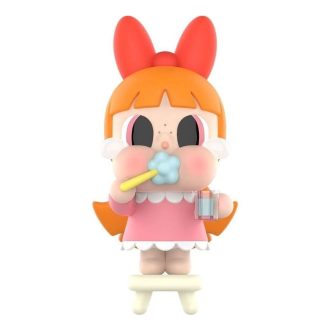 Bonecos de vinil CryBaby da Pop Mart x Meninas Superpoderosas “Blossom Escovando os Dentes”