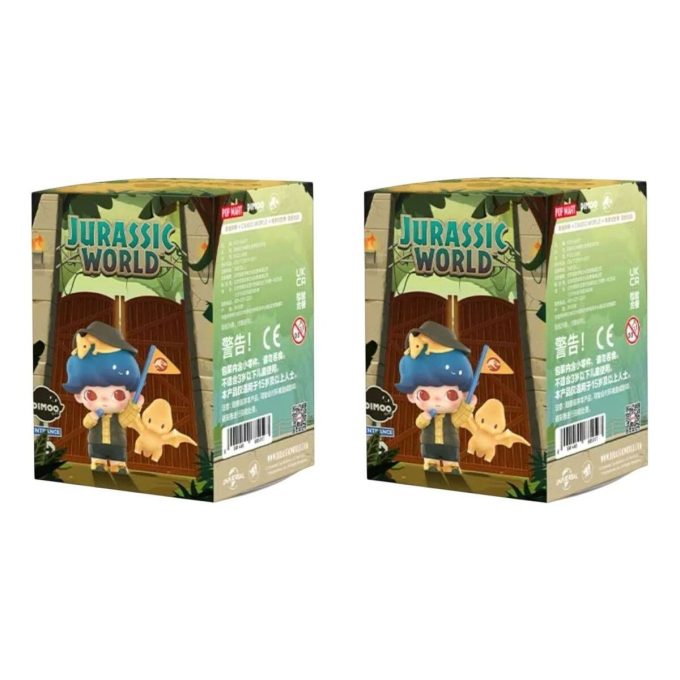 Caixa lacrada de bonecos Jurassic World da Dimoo (2 caixas surpresa)