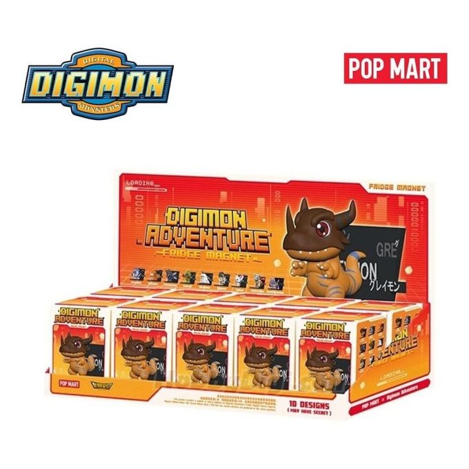 Caixa selada com ímã de geladeira Digimon (10 caixas surpresa)
