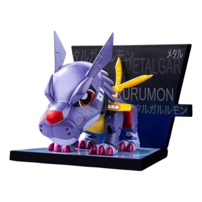 Caixa selada com ímã de geladeira Digimon “Metal Garurumon”