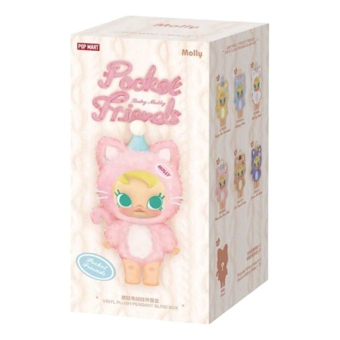 Caixa selada com pingente de vinil de pelúcia Baby Molly Pocket Friends (1 caixa surpresa)