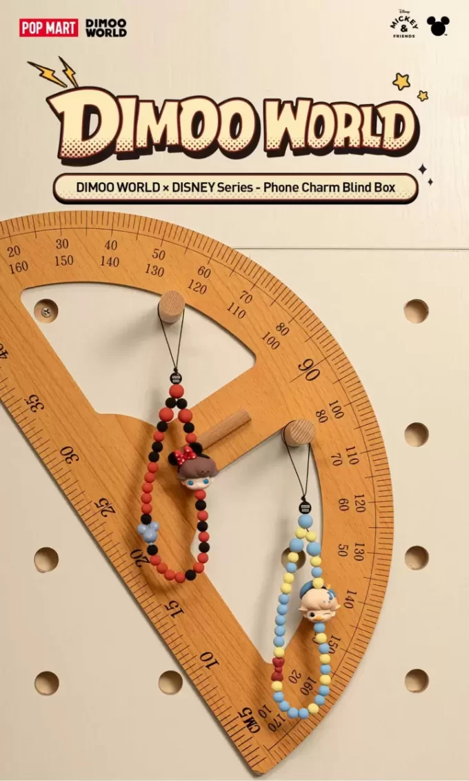 Caixa surpresa com cordão para celular DIMOO WORLD × DISNEY Series