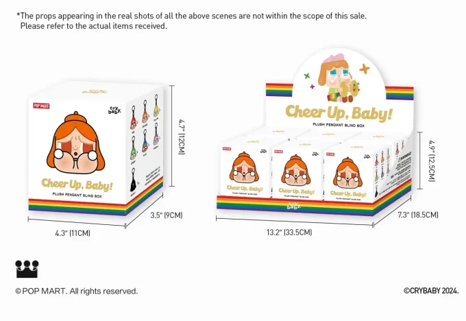 Caixa surpresa com pingente de pelúcia da série CRYBABY CHEER UP, BABY!