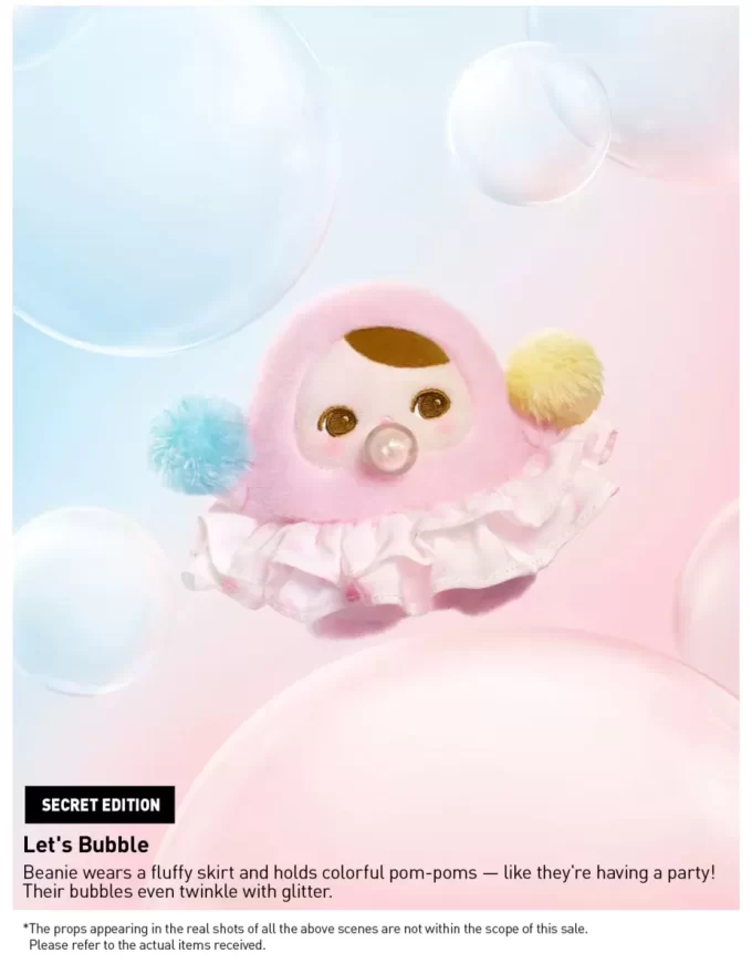 Caixa surpresa com pingente de pelúcia da série PUCKY BEANIE BUBBLE UP