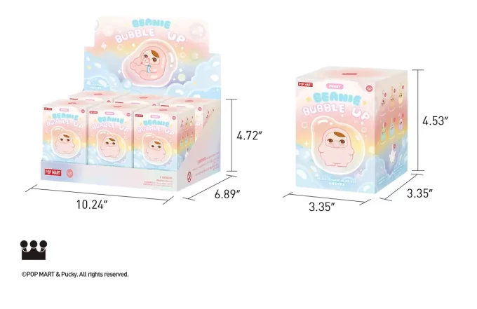 Caixa surpresa com pingente de pelúcia da série PUCKY BEANIE BUBBLE UP