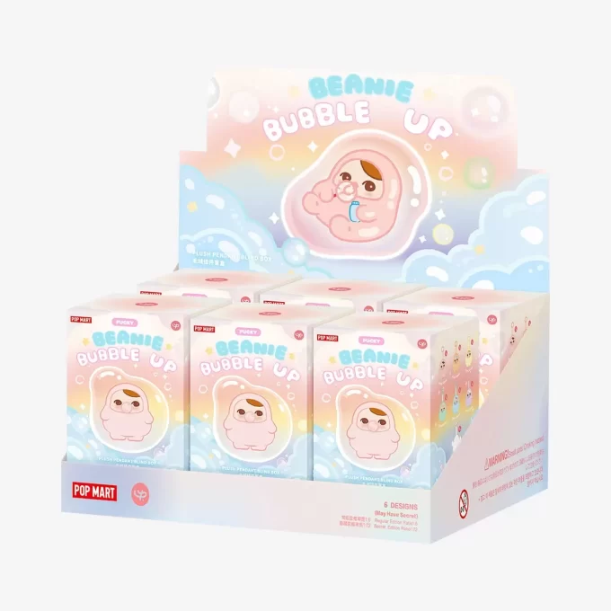 Caixa surpresa com pingente de pelúcia da série PUCKY BEANIE BUBBLE UP