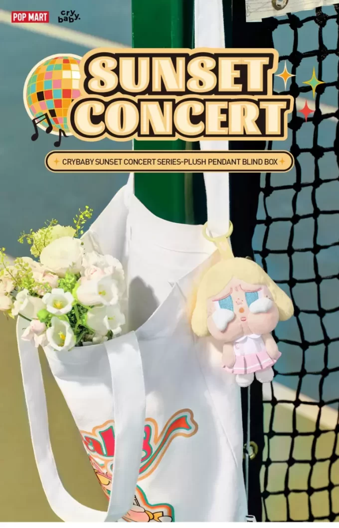 Caixa surpresa com pingente de pelúcia da série Sunset Concert da CRYBABY