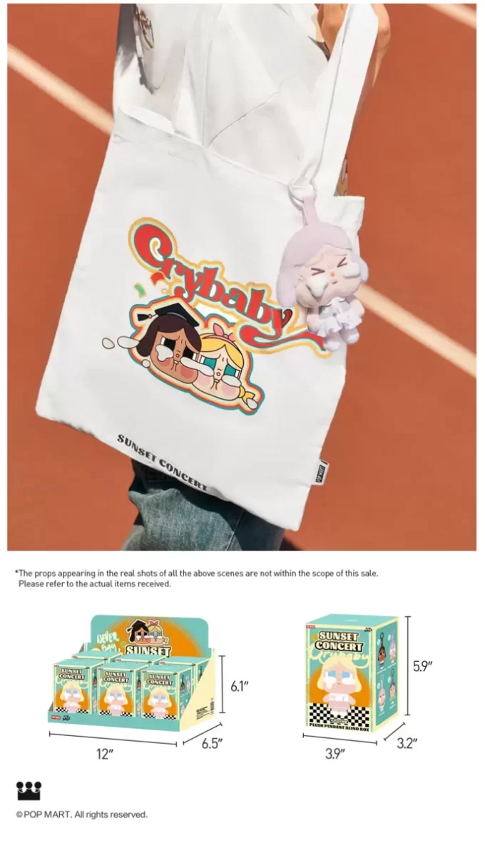Caixa surpresa com pingente de pelúcia da série Sunset Concert da CRYBABY