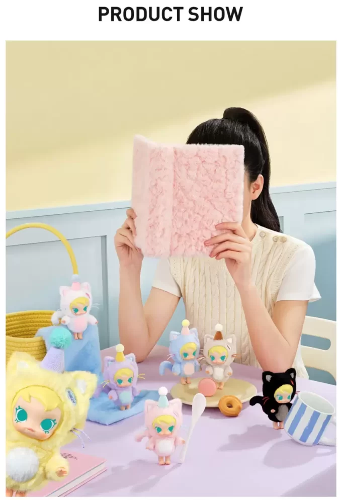 Caixa surpresa com pingente de pelúcia de vinil Baby Molly Pocket Friends Series