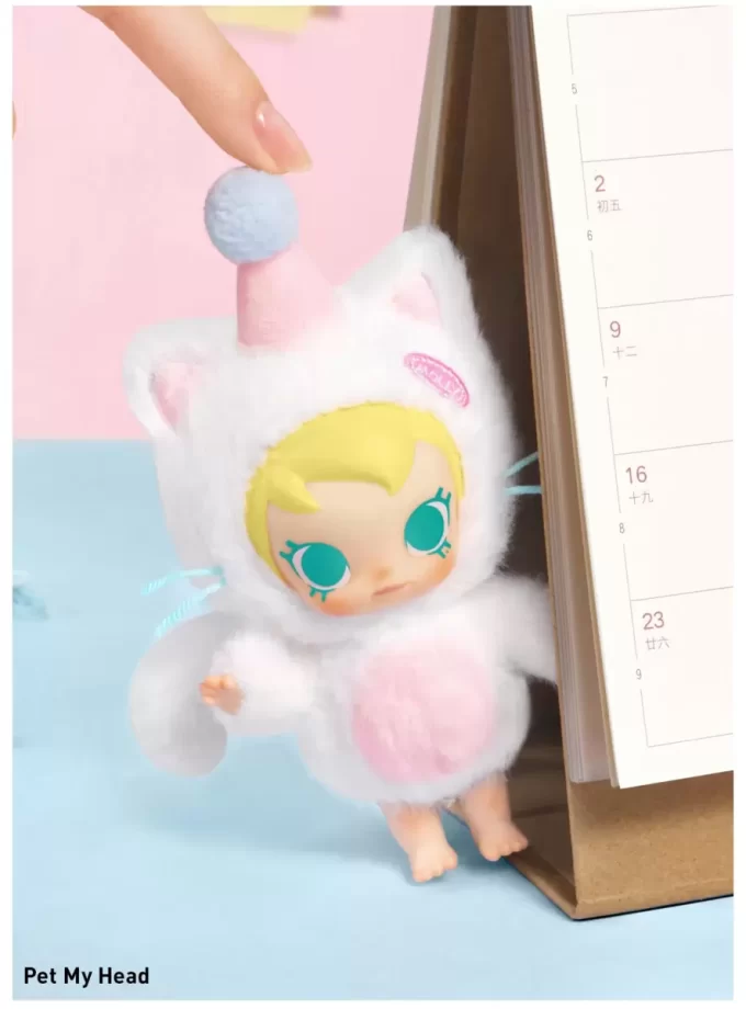 Caixa surpresa com pingente de pelúcia de vinil Baby Molly Pocket Friends Series