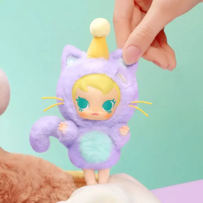 Caixa surpresa com pingente de pelúcia de vinil Baby Molly Pocket Friends Series