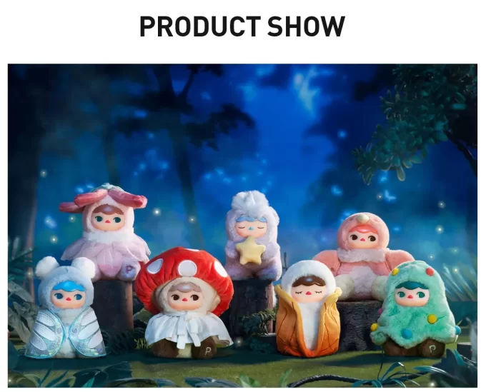 Caixa surpresa com pingente de pelúcia em vinil PUCKY Forest Party Series