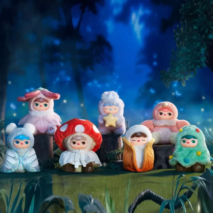 Caixa surpresa com pingente de pelúcia em vinil PUCKY Forest Party Series