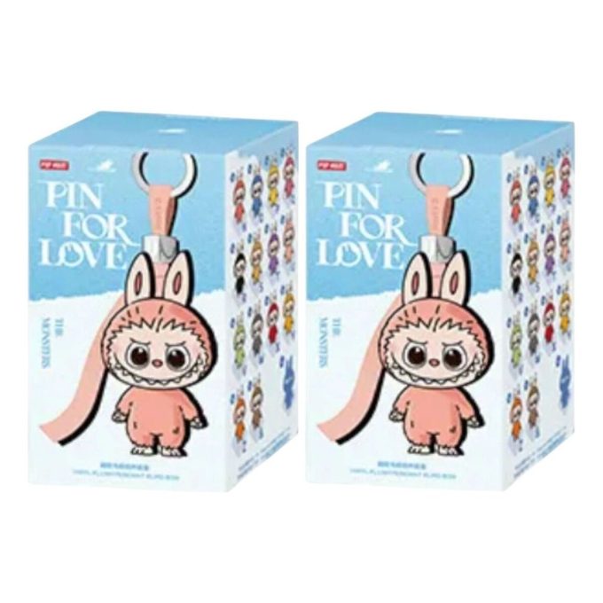 Caixa surpresa com pingente de pelúcia Labubu Pin for Love (N-Z) (2 caixas surpresa)