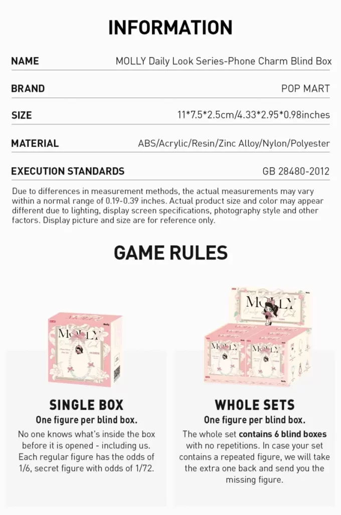 Caixa surpresa com pingente para celular da série MOLLY Daily Look