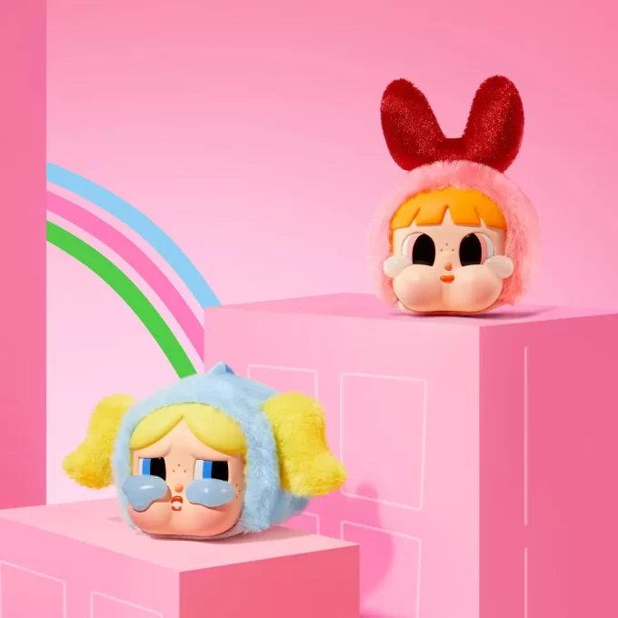 Caixa surpresa de pelúcia com rosto de vinil da série CRYBABY × Powerpuff Girls