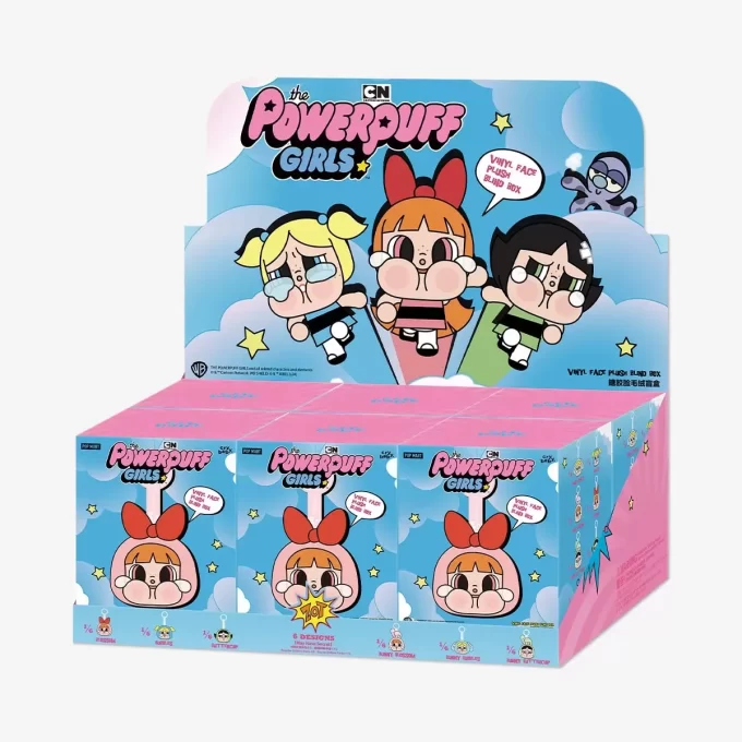 Caixa surpresa de pelúcia com rosto de vinil da série CRYBABY × Powerpuff Girls