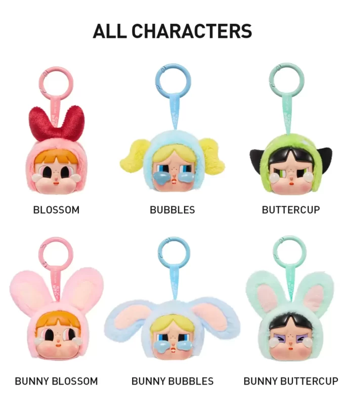 Caixa surpresa de pelúcia com rosto de vinil da série CRYBABY × Powerpuff Girls