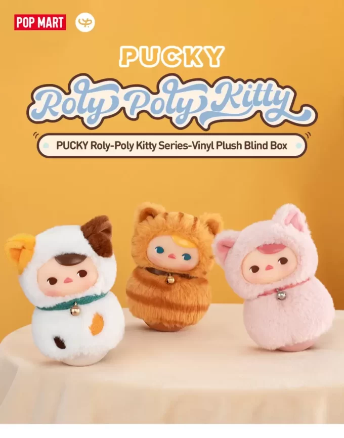 Caixa surpresa de pelúcia de vinil da série PUCKY Roly-Poly Kitty