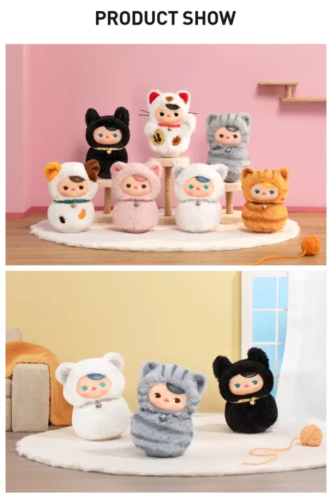 Caixa surpresa de pelúcia de vinil da série PUCKY Roly-Poly Kitty