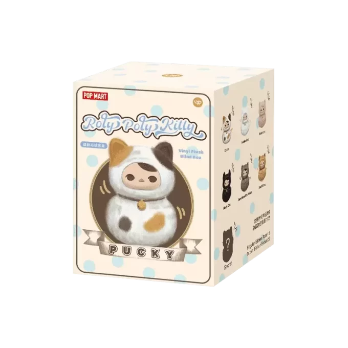 Caixa surpresa de pelúcia de vinil da série PUCKY Roly-Poly Kitty