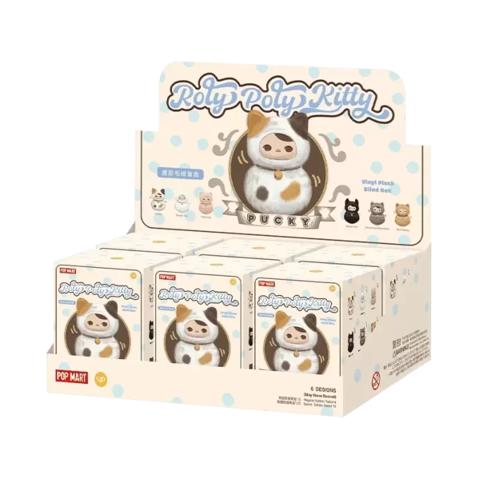Caixa surpresa de pelúcia de vinil da série PUCKY Roly-Poly Kitty