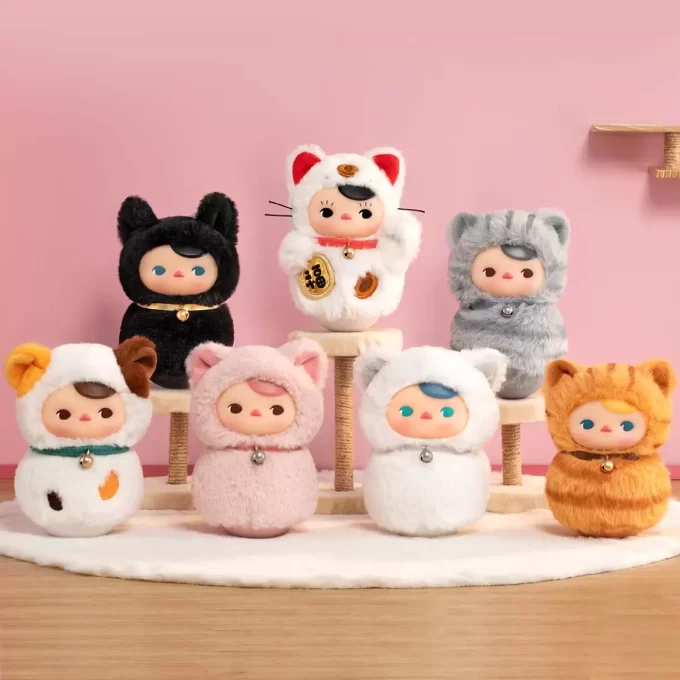 Caixa surpresa de pelúcia de vinil da série PUCKY Roly-Poly Kitty