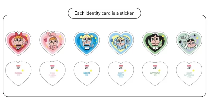 Caixa surpresa para porta-cartões da série CRYBABY× Powerpuff Girls