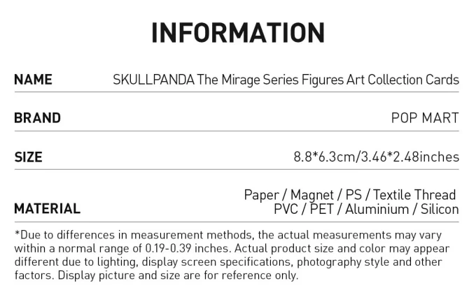 Cartões de coleção de arte da série Mirage SKULLPANDA
