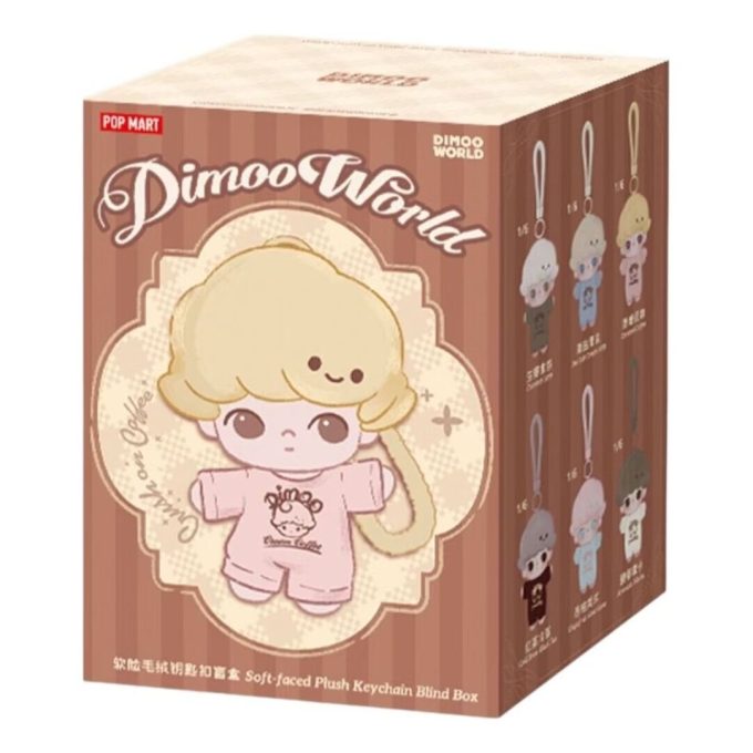 Chaveiro de pelúcia Dimoo Crush on Coffee com estojo lacrado (1 caixa surpresa)