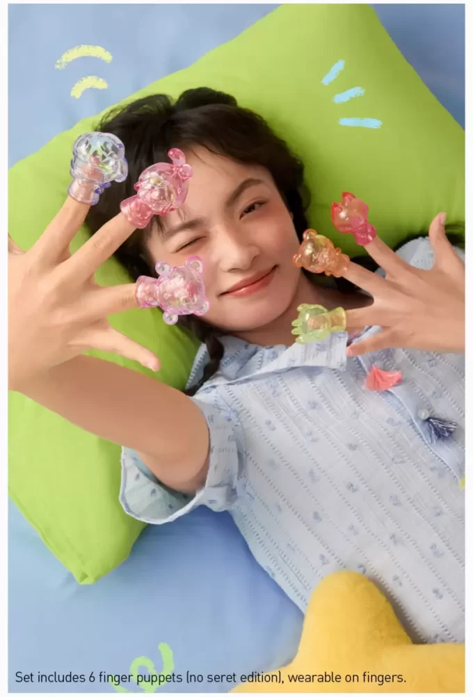 Conjunto de caixa da série de fantoches de mão de pijama POP BEAN