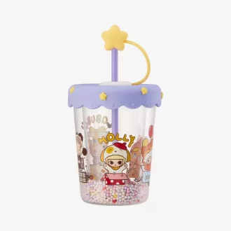 Copo de palha de agitação de camada dupla para festa de pijama POP BEAN