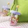 Copo de palha de agitação de camada dupla para festa de pijama POP BEAN