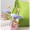 Copo de palha de agitação de camada dupla para festa de pijama POP BEAN