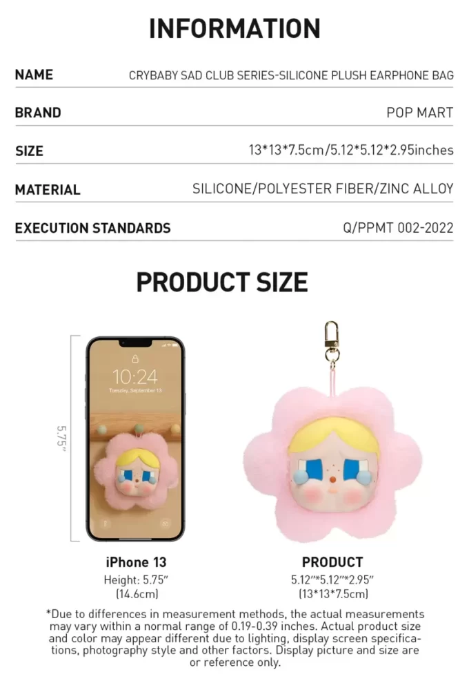 CRYBABY Sad Club Series – Bolsa de silicone para fones de ouvido
