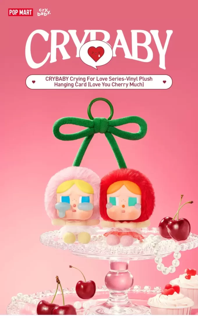 CRYBABY Série Chorando por Amor – Cartão de Pelúcia em Vinil para Pendurar (Te Amo Muito, Cherry)