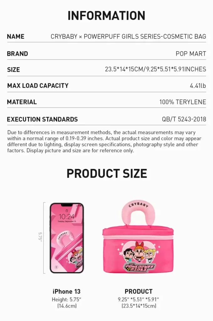 CRYBABY × Série Meninas Superpoderosas – Bolsa de Cosméticos