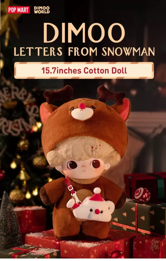 DIMOO Série Letras do Boneco de Neve – Boneca de Algodão de 15,7 Polegadas