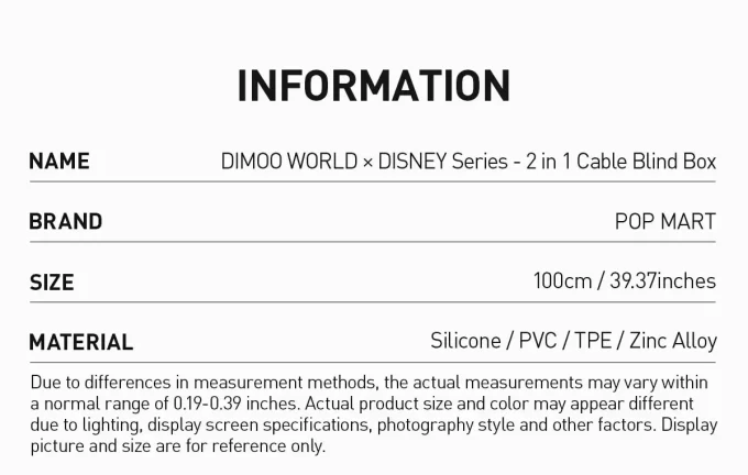 DIMOO WORLD × DISNEY Series – Caixa Cega 2 em 1 com Cabo