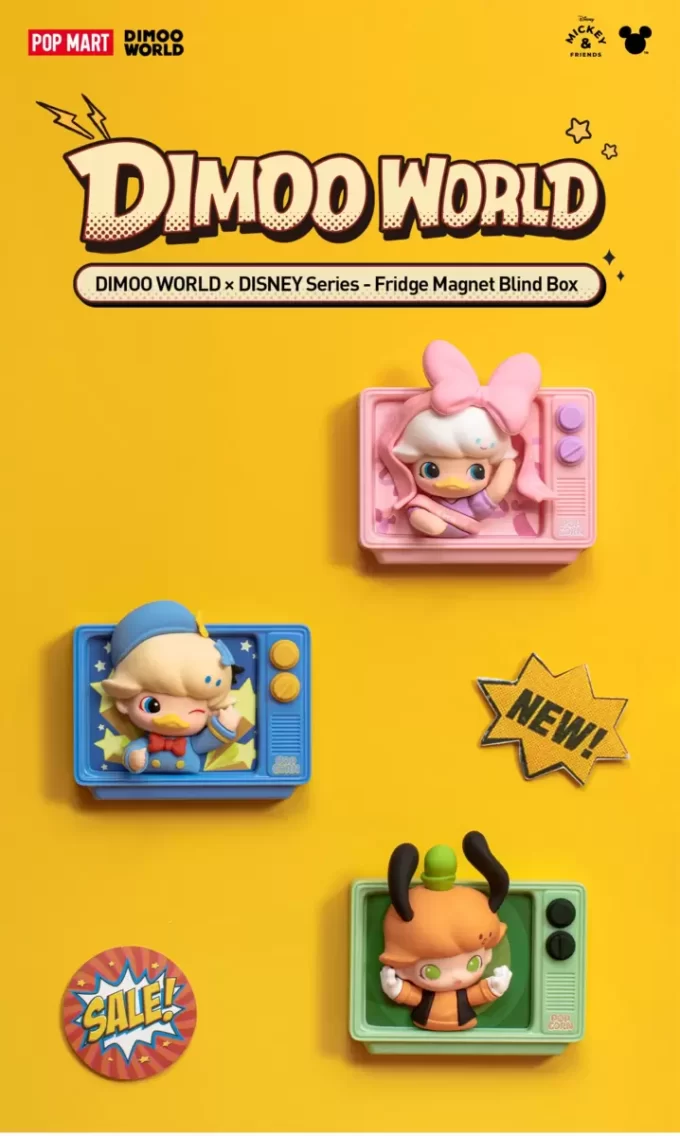 DIMOO WORLD × DISNEY Series – Caixa surpresa com ímã de geladeira