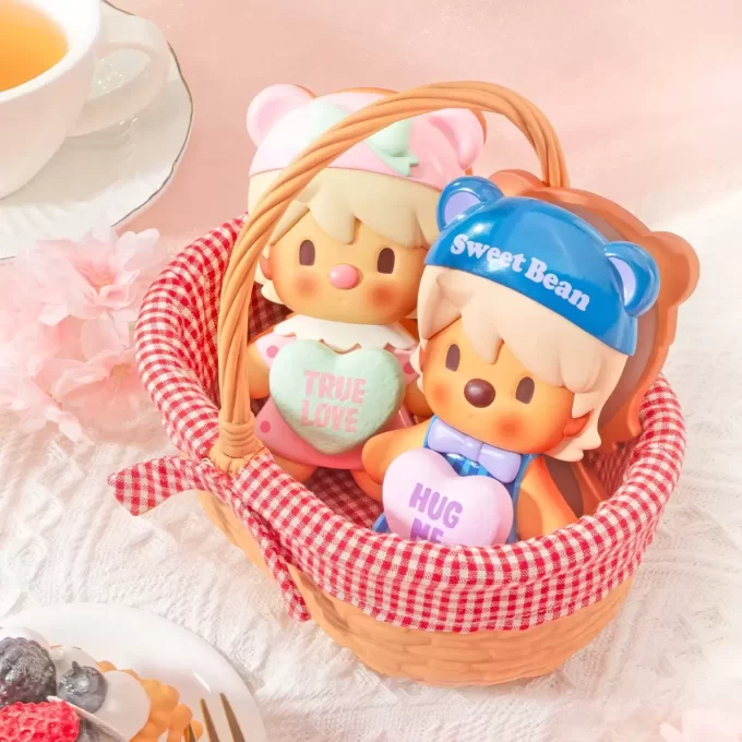 Estatueta de cesta de biscoitos de feijão doce