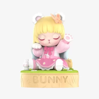 Estatueta de coelho rosa querido